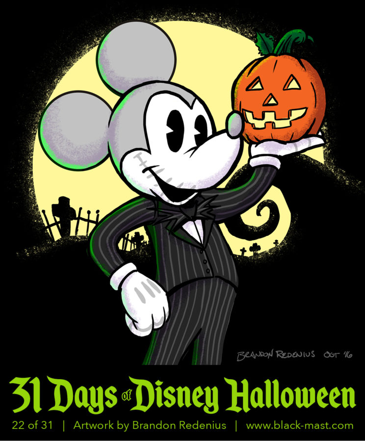 Day 22: Mickey Mouse as Jack Skellington