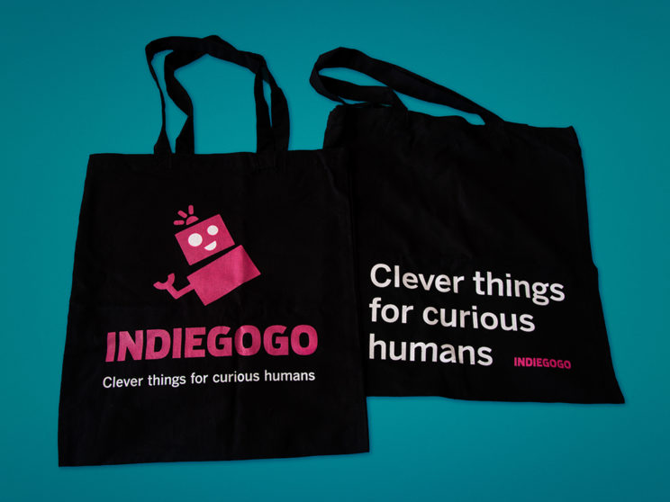 Indiegogo Marketplace Launch Tote Bags (Illustration by Meredith Lyon)
