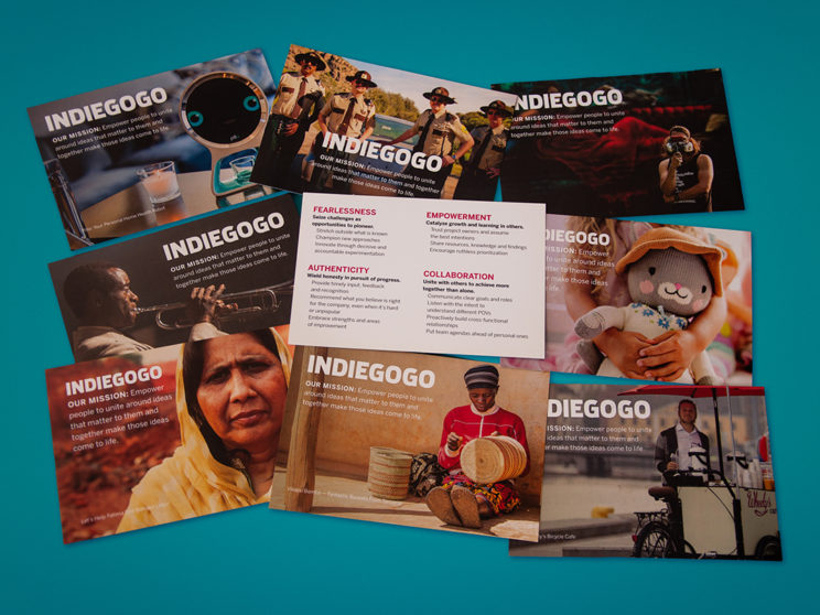 Indiegogo Mission and Values Postcards