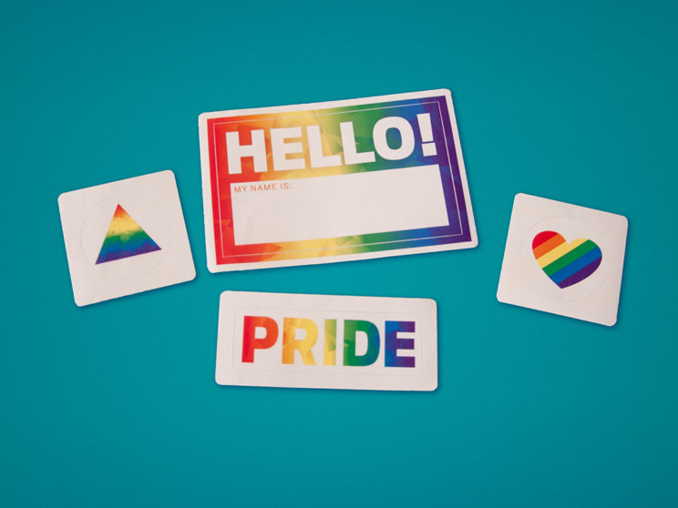 Indiegogo 2016 Pride Celebration Stickers and Nametags