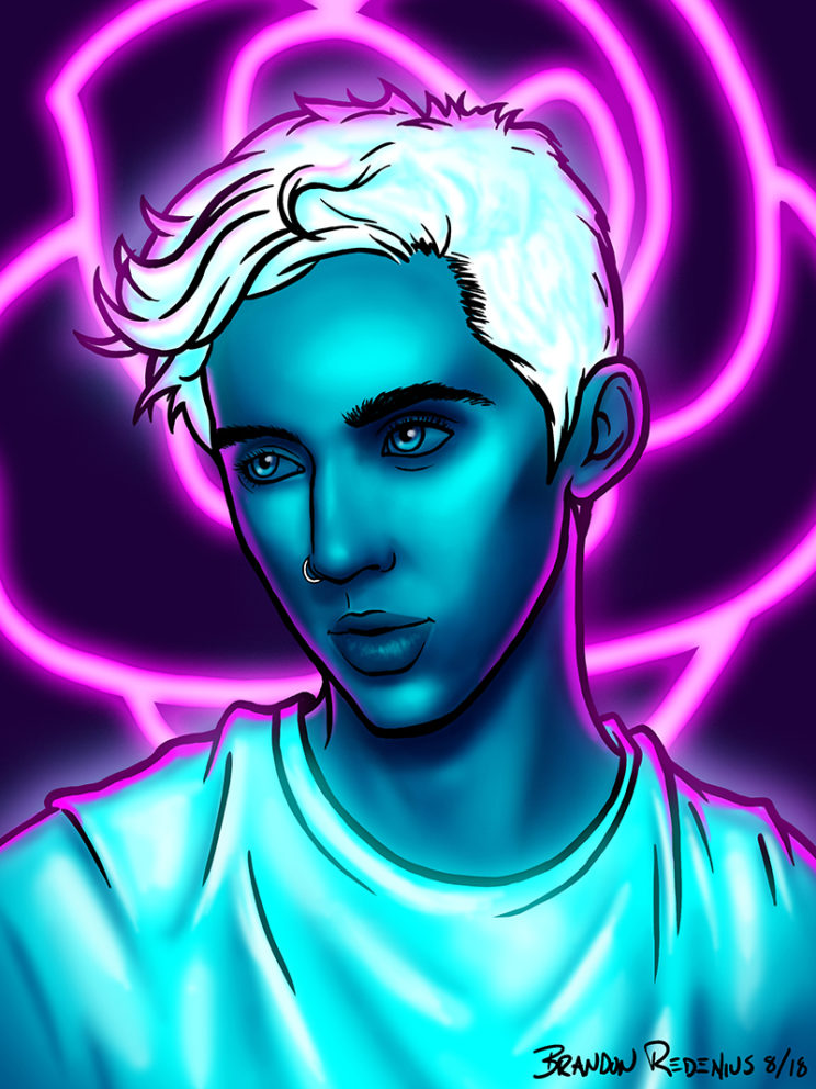 Troye Sivan Neon Portrait (Aug 2018)