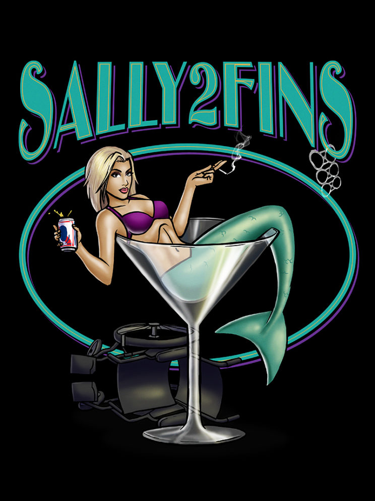 Sally2Fins t-shirt design